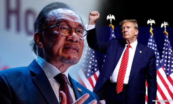 Anwar (kiri) dan Trump (kanan)